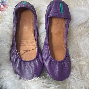 Purple Leather Ballet Flats tieks